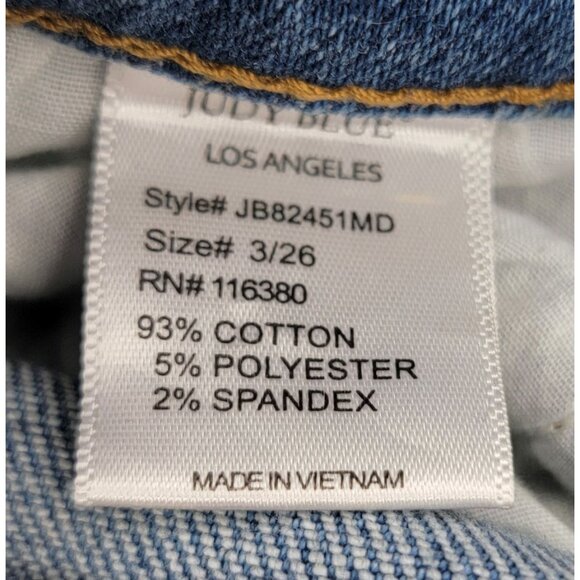 Judy Blue Womens 3/26 Distressed Light Wash Straight Fit Jeans Pre-owned - Picture 7 of 8
